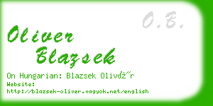 oliver blazsek business card